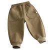 Children Velvet Pants Autumn Winter New Solid Color Boys Kids Thick Warm Sports Trousers Simple Fashion Korean Girls Baby Pants