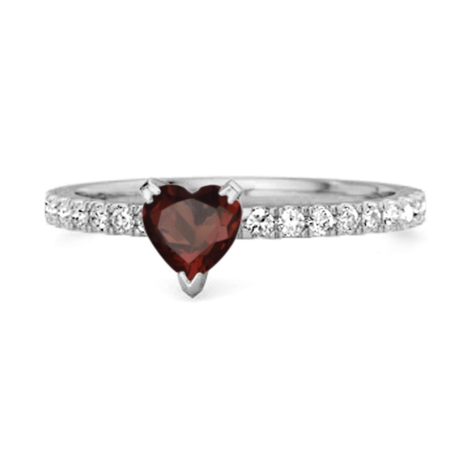 Garnet pave Band Ring - 925 Sterling SIlver 6.5