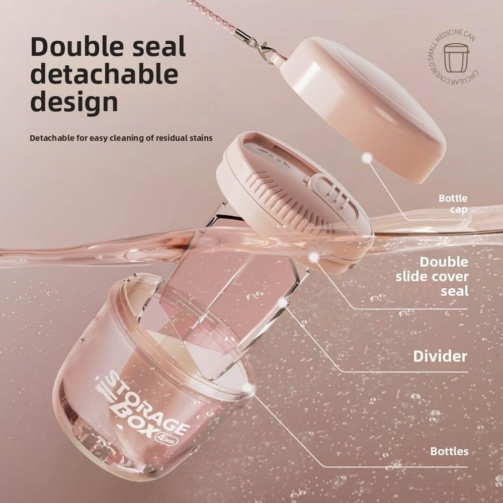 Plastic Medicine Container 4 Grids Pill Organizer Box New Sealed Pill Dispenser  for Vitamin