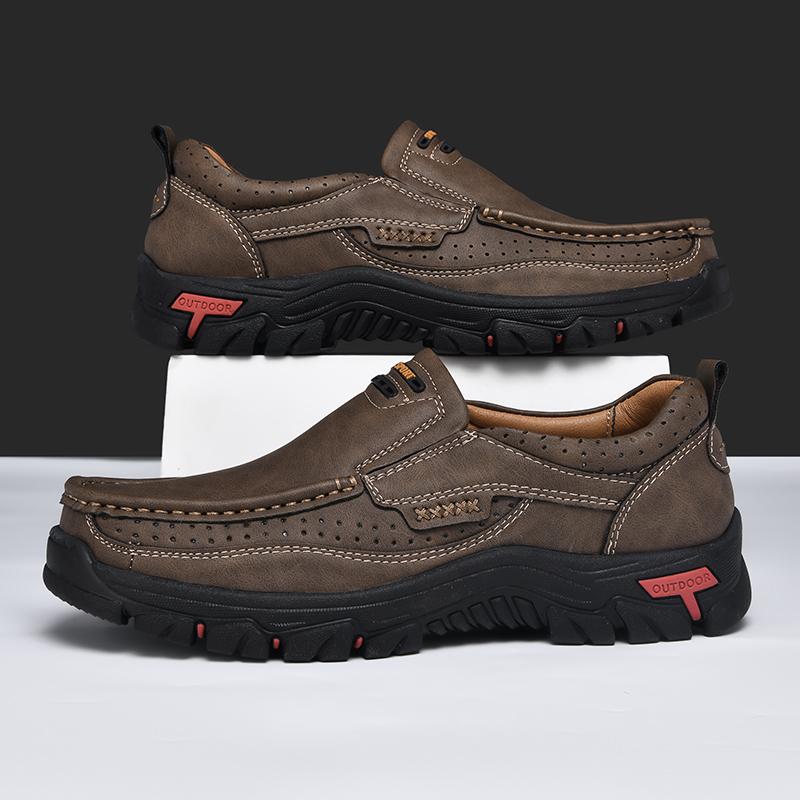 Mode 2025 Neue Sommer Freizeit Lederschuhe Weiche Sohle Outdoor Rutschfest Pendel- und Laufschuhe Handgefertigte Lederschuhe für Herren