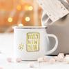 Happy New Year Print Mugs Enamel Coffee Cups Handle Hot Cocoa Chocolate Cup Children Breakfast Milk Mug Holiday Gift for Family