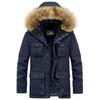 Men's velvet cotton-padded clothes medium and long hooded cotton-padded clothes casual large size thickened jacket winter thicker