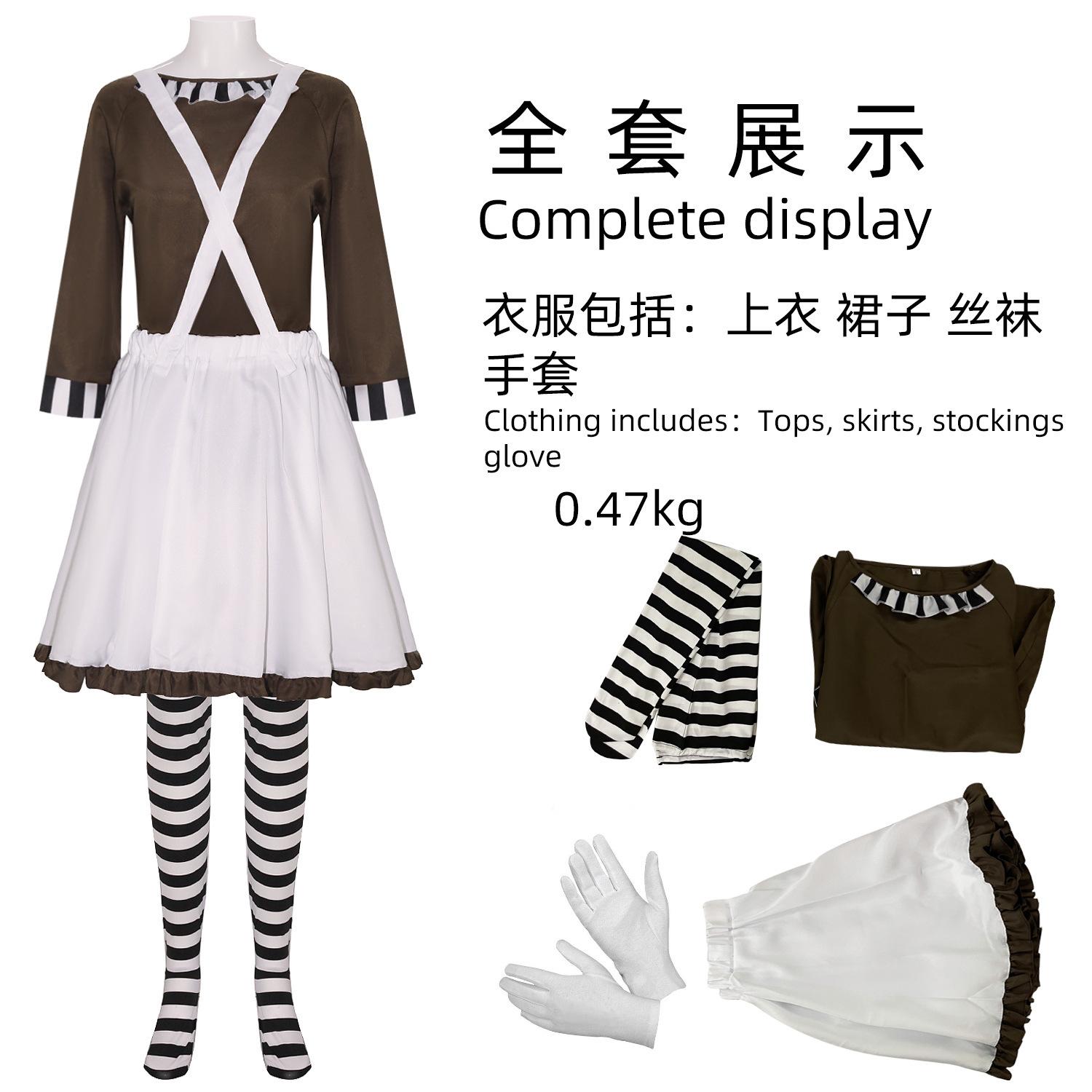 

Anime Movie Loompa Oompa Cosplay Costume Adult Chocolate Factory Disguise Clothing Halloween Carnaval Halloween Party Suits S 40-45kg бежевый