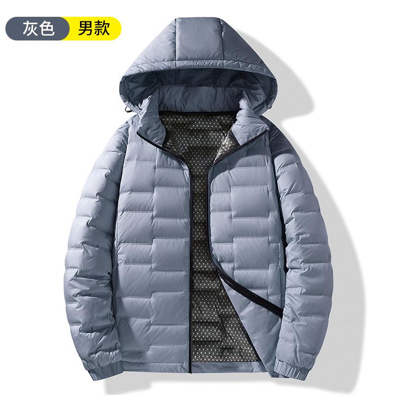 Zimní nová pánská péřová bunda s kapucí, vnitřní grafenová vrstva, outdoorová, lehká a tenká, větruodolná, teplá dámská bunda