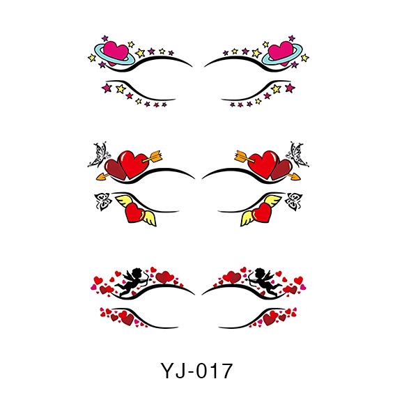 Geometric Pattern Eyeshadow & False Eyelash Tattoo Stickers for Party Makeup