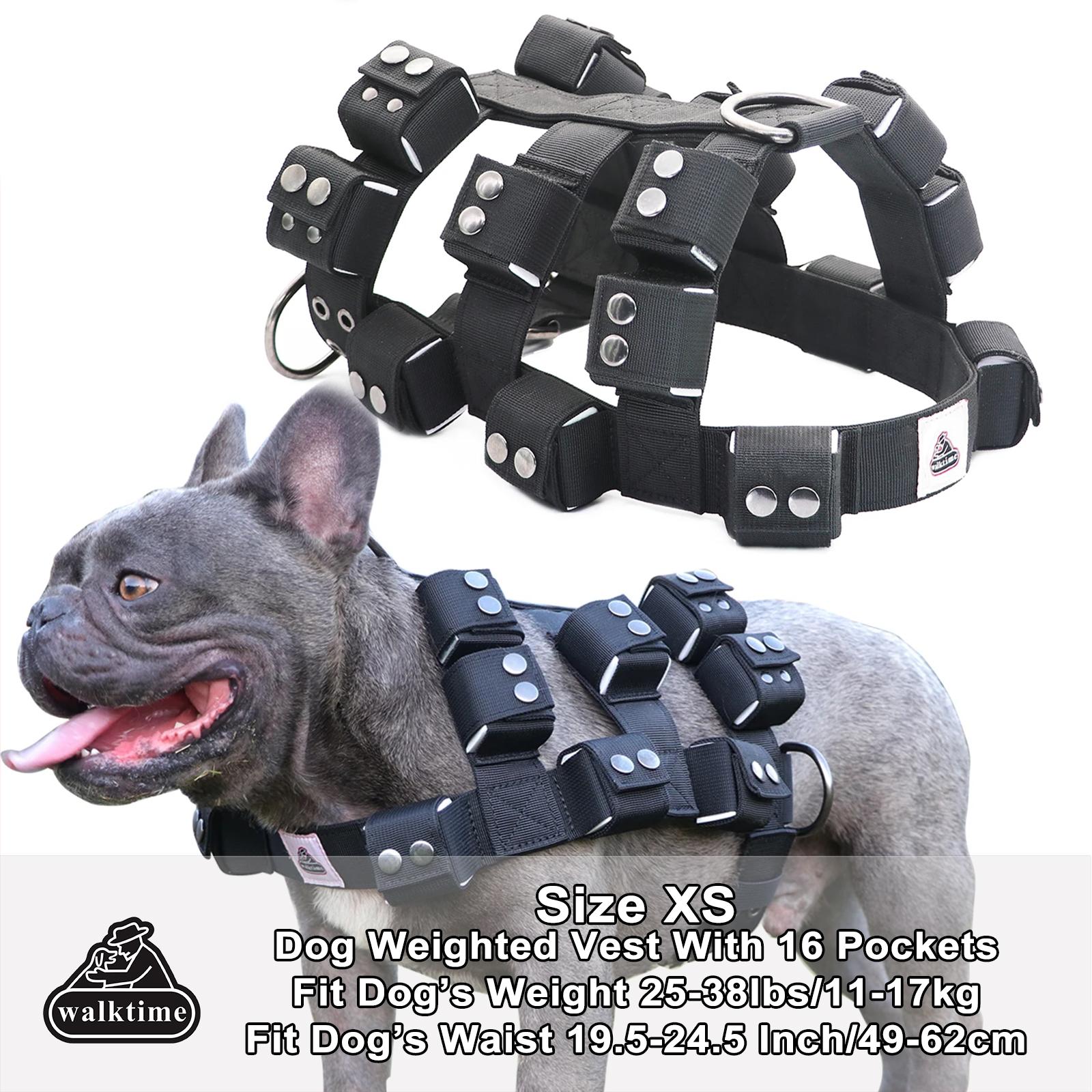 

Шлейка для собак с сумками, утяжеленный жилет для служебных собак, оборудование для больших, средних и маленьких собак/перетягивание каната/ходьба/тренировка/свободный вес