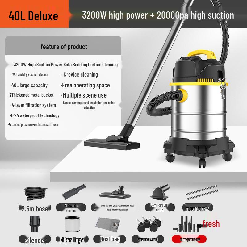 High-Suction Vacuum Cleaner for Home, Grout, and Car Cleaning