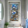 Window Privacy Film Sun Blocking Stained Glass Floral Window Decals Removable Static Clings