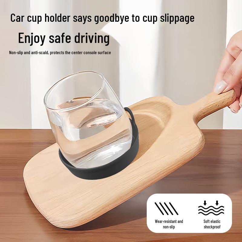 Custom Car Silicone Non-Slip Coaster: Creative Round Cup Holder Mat for Car Interiors