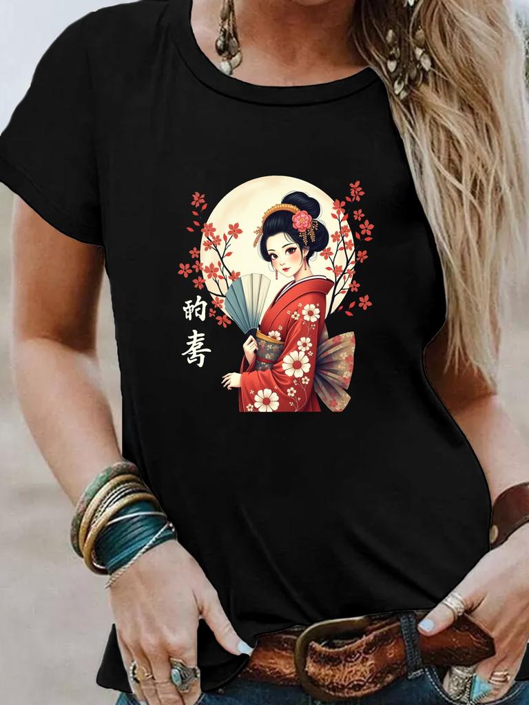Japanese Geisha Cherry Blossom T-shirt