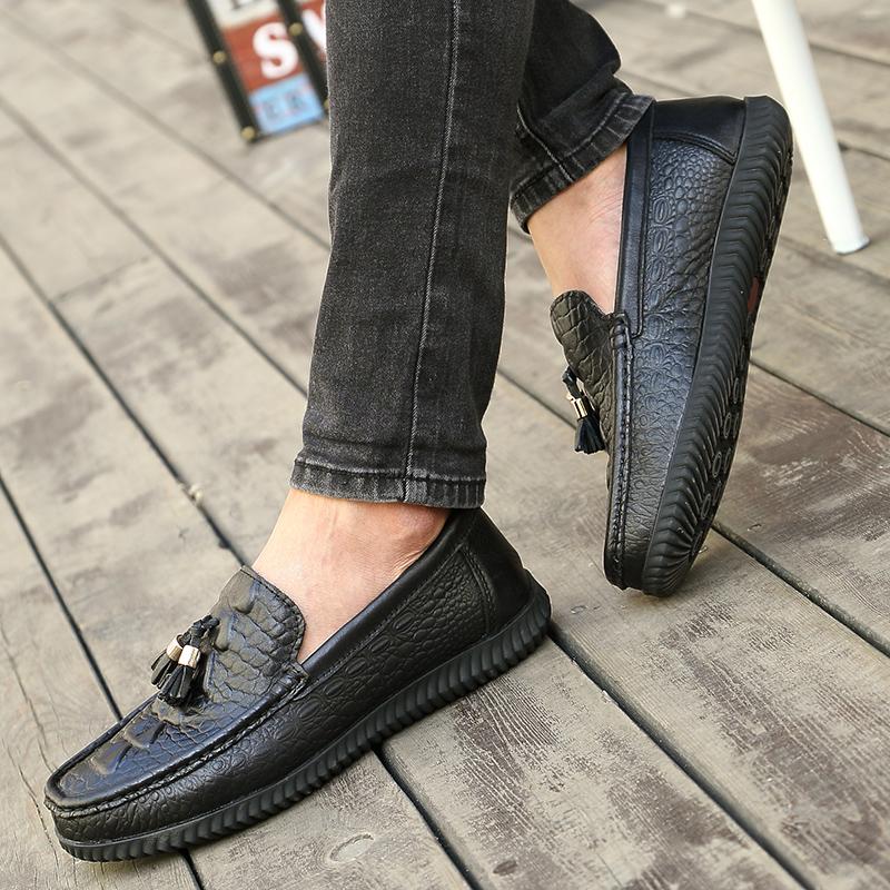 Módní Pánské klasické kožené boty Britský styl Vysoce kvalitní společenské boty Oxfords Originální kožené boty pro volný čas