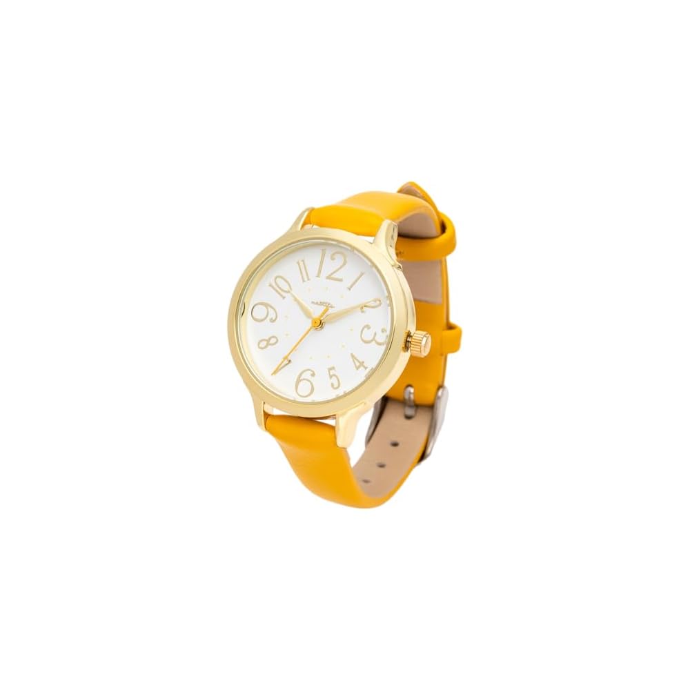 Fieldwork Women s Analog Watch Yellow Simple Leather Strap Easy to Read MKL2012-3