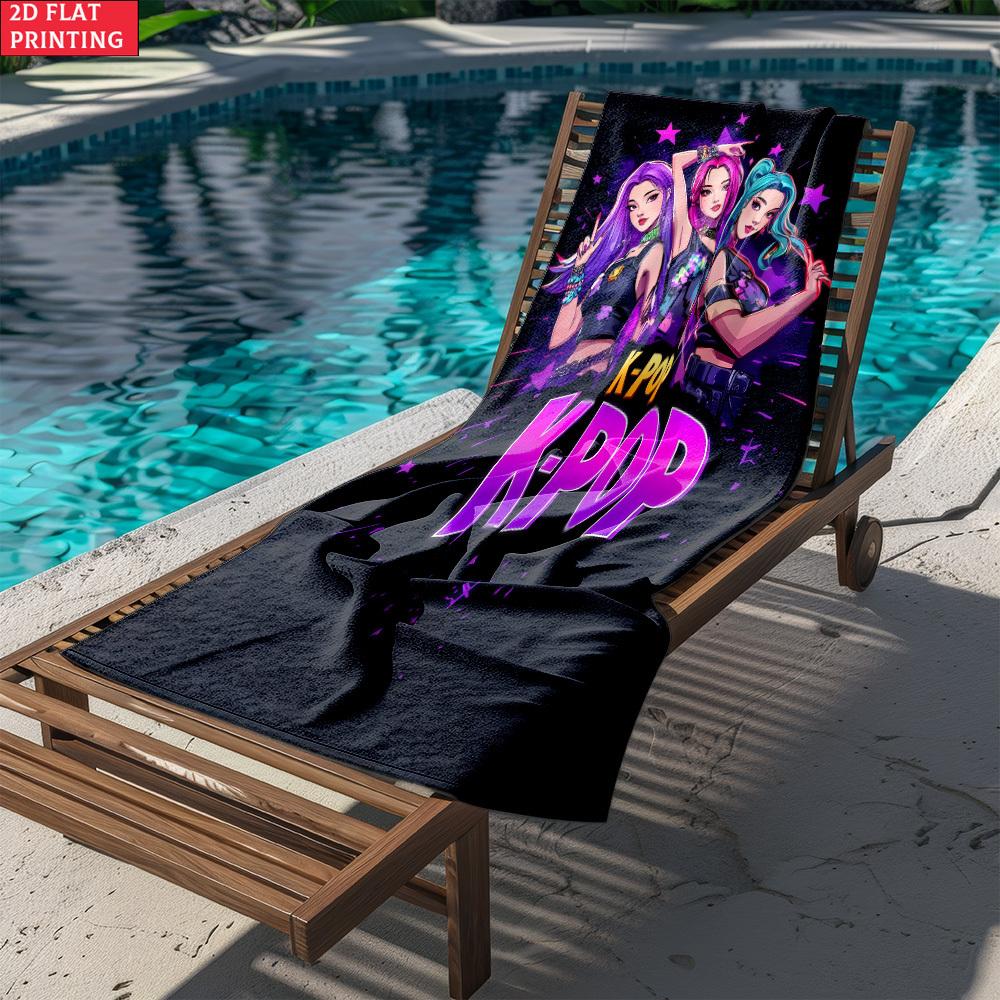1PC K-Pop Trio Beach Towel Soft Ultra-Absorbent Microfiber Lightweight for Beach, Party, Travel & Camping