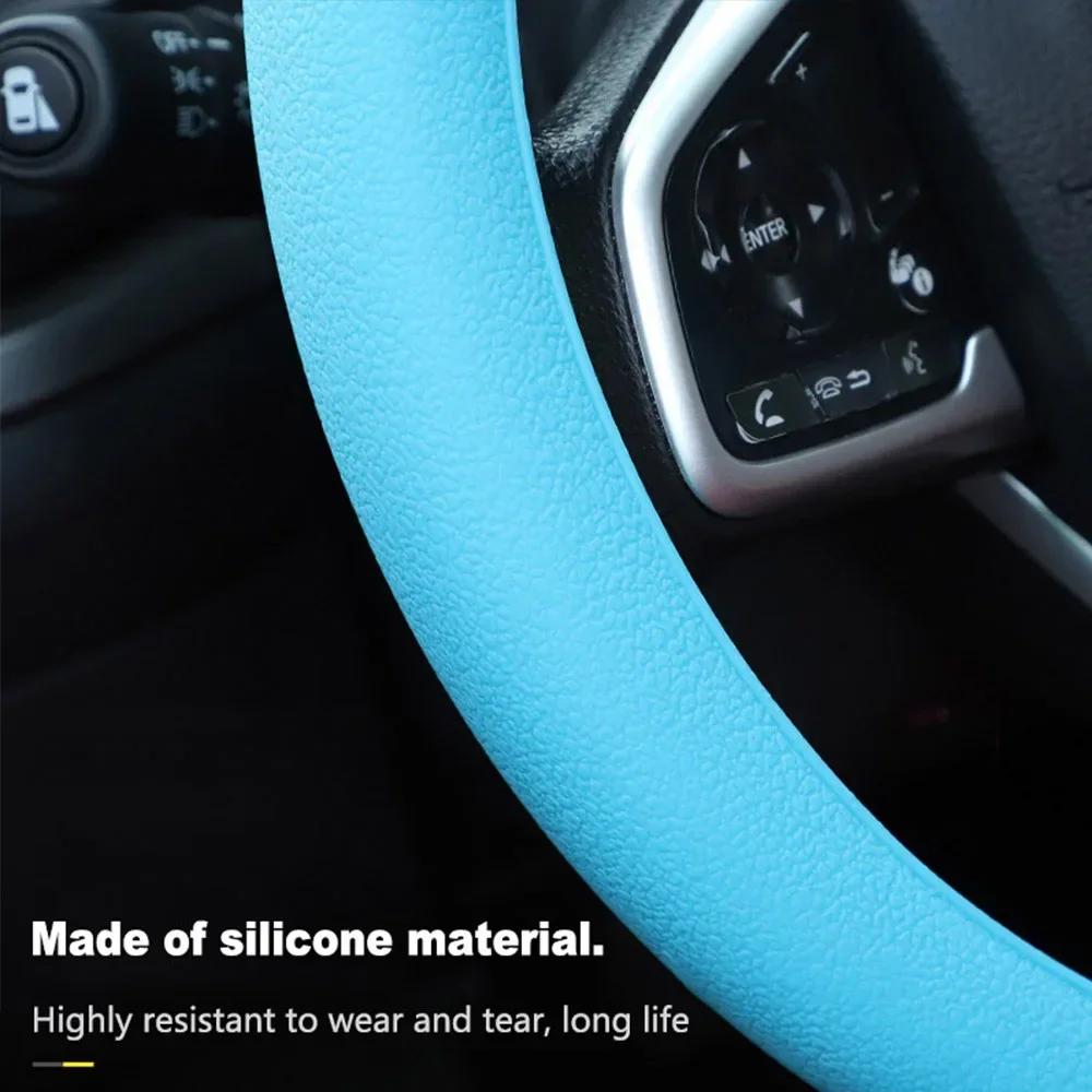 Universal Car Steering Wheel Cover Silicone Glove Cover Texture Soft Multi Color Auto Decoration DIY Covers Accessories