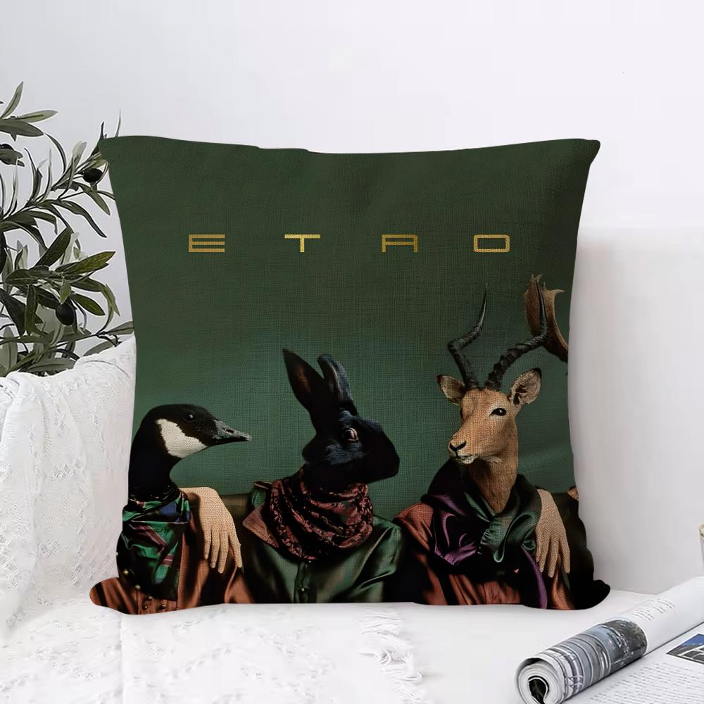 Design EEtro Cushion Cover Eco Linen Pillow Case DoubleSided Print Breathable Durable Hidden Zipper Home Decor Gift