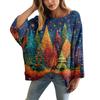 XY-LK01-Pullover hollow blouse 3D printed sweater spring and summer new