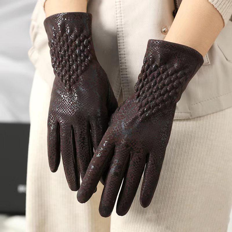 Snake Pattern Fashion Personality Winter Keep Warm Women's Gloves Touch Screen Windproof Light Waterproof Elasticity