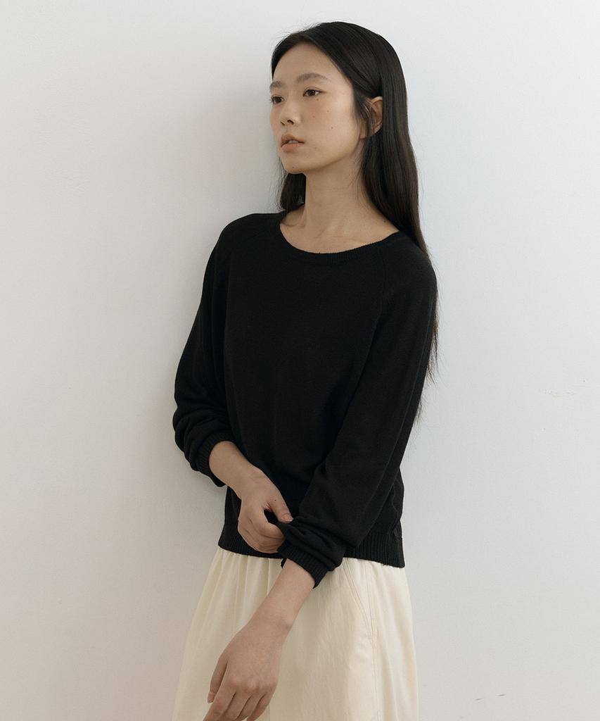 Lingseoul Linen Raglan Knit-Black