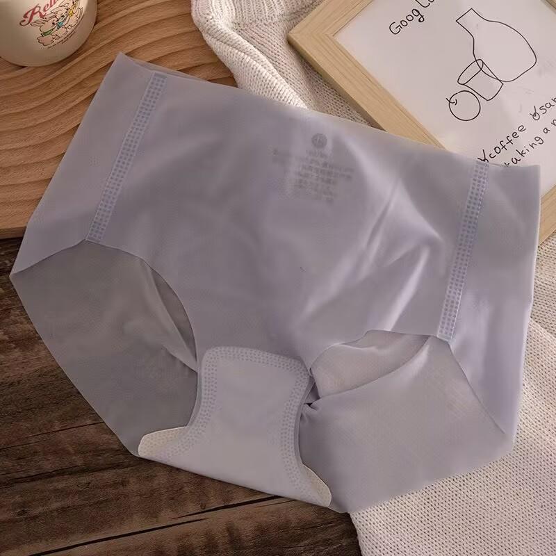 

Нижнее белье из ледяного шелка для женщин, удобные бесшовные трусики, дышащие трусы, антибактериальное белье 5А XL фиолетовый