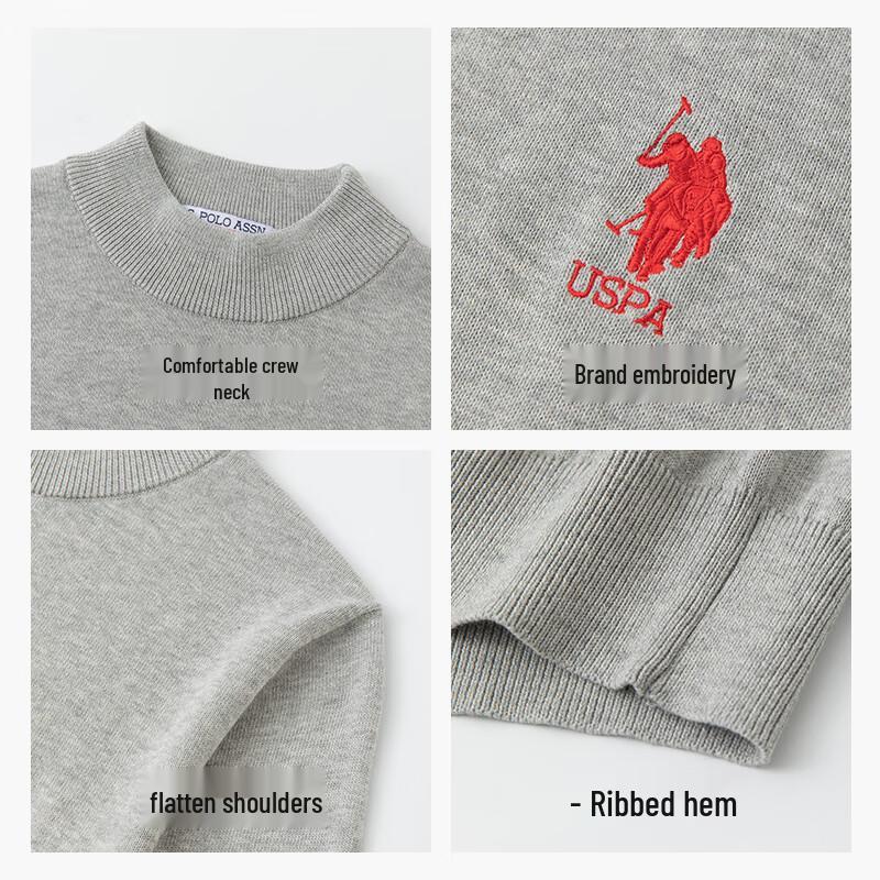 U.S. Polo Assn. Herrtröja i ren bomull med mock neck