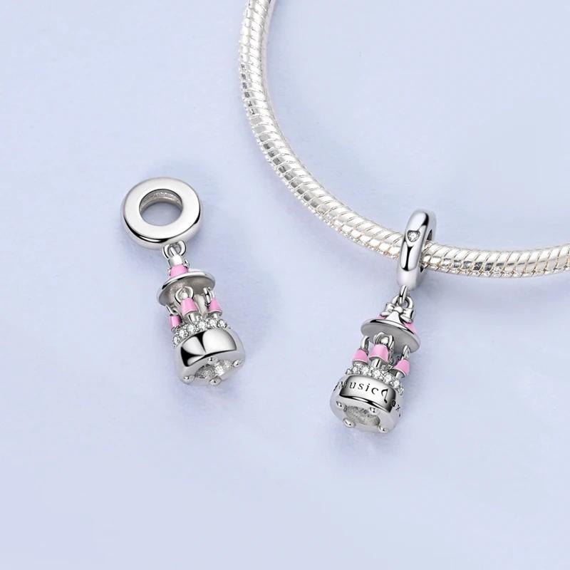 Charms Copperdreamy Pink Girl Music Box Pendants Fit Charms Plataoriginal Bracelet Beads Women Jewellery Making Diy