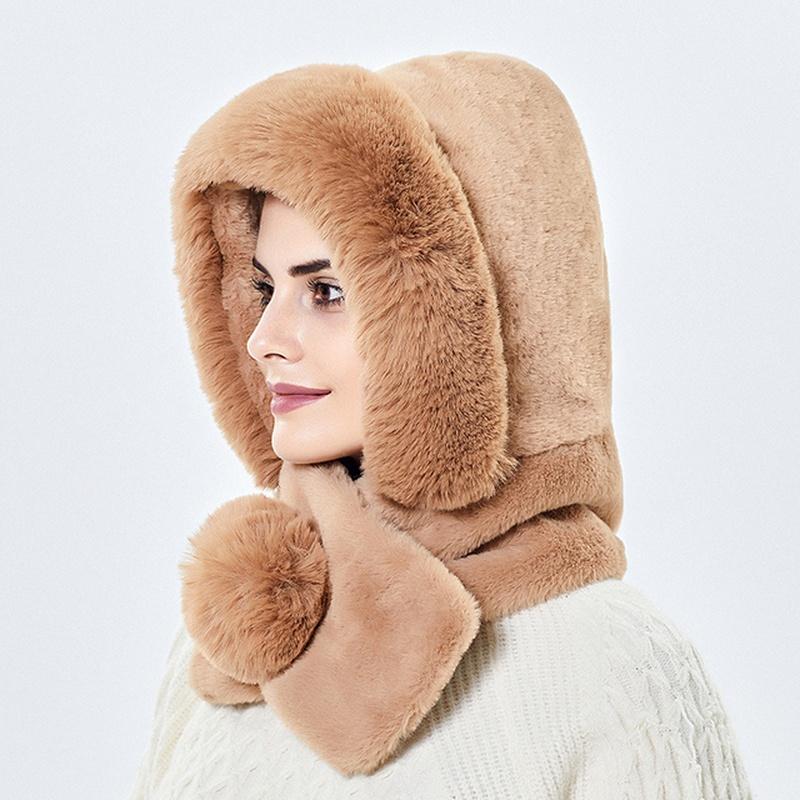 Mink Fur Hat Winter Women Thicken Warm Cap Hooded Girl Outdoor Ski Windproof Russia Soft Ear Protection Fluffy Beanies