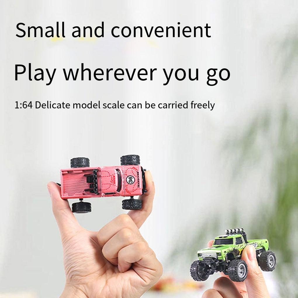 ABS 1/64 Mini Rc Monster Truck With Trailer 4G Remote Control USB Rechargeable Alloy Housing