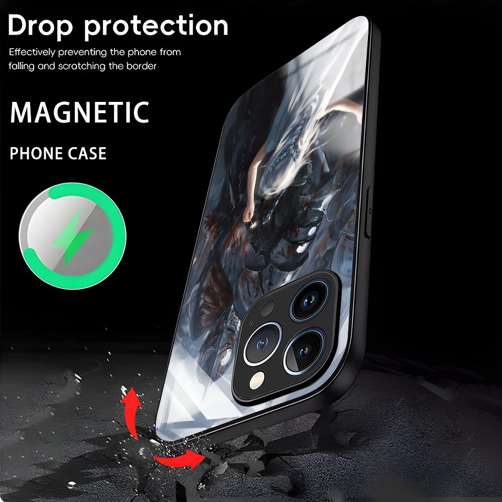 Ghostblade wlop Phone Case For iPhone17 16 15 14 13 12 11 X XR XS 8 Plus Mini Pro Max Glass Magnetic Case