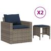 4 Piece Garden Sofa Set with Cushions Gray Poly Rattan