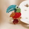 Vintage Diamond Parrot Brooch - Cute Bird Pin for Women's Coat Accessories
