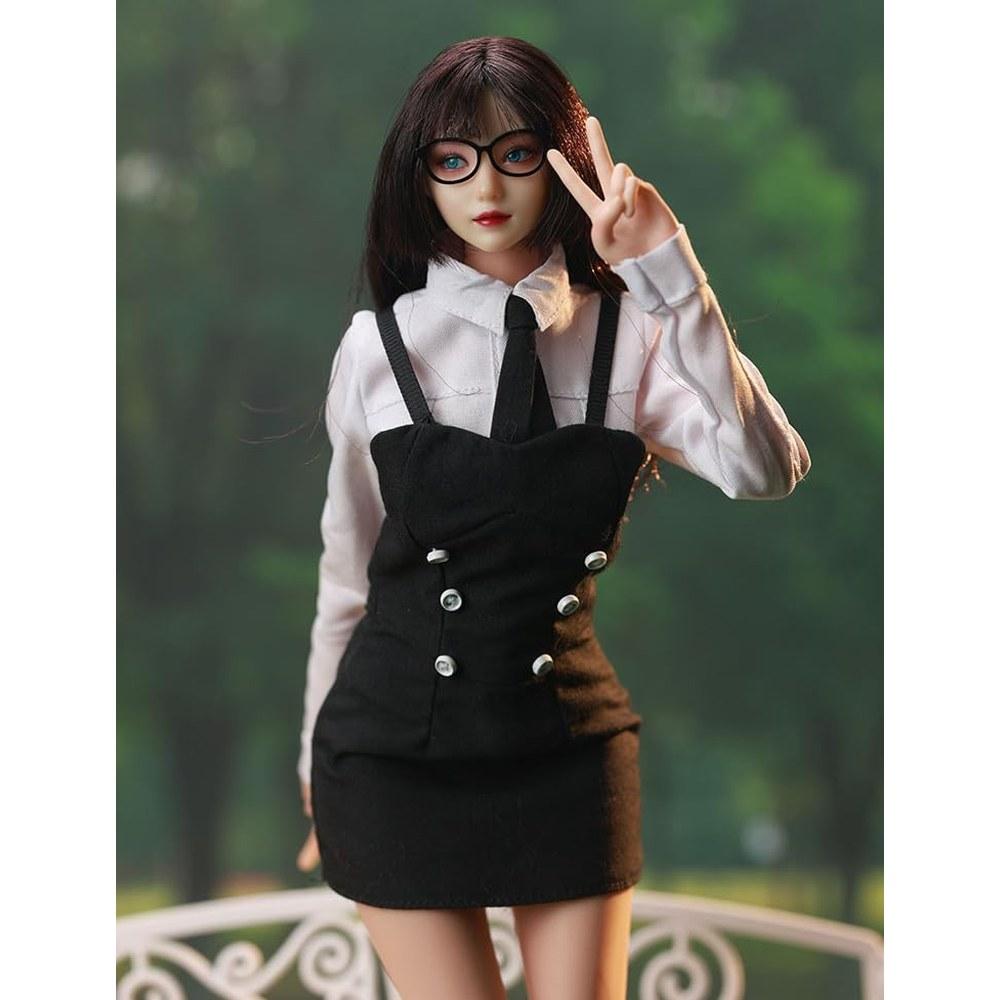HAMRETHYPPZ 1/6 Female Costume Dress Suit School Uniform Skirt College Student Outfit (Body, Head, Shoes Not Included)