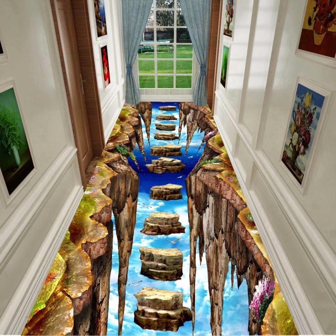 3D зеленый лесной водопад узор печать ковер спальня гостиная кухня ресторан напольный коврик коврики W60*H200CM