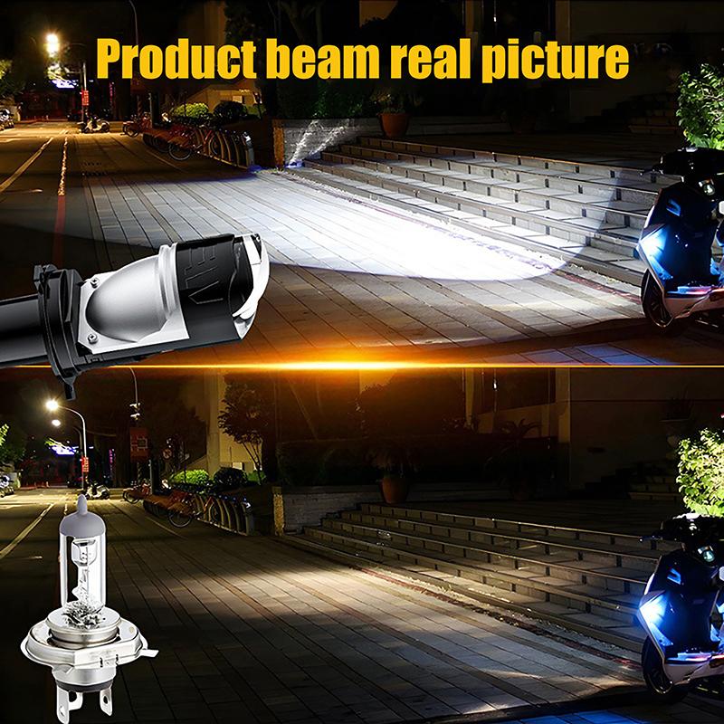 High Power H4 Led Projector Len Direct Insertion High Low Light Car Motorcycle Turbo Fan Lamp Super Bright Waterproof 1Pc