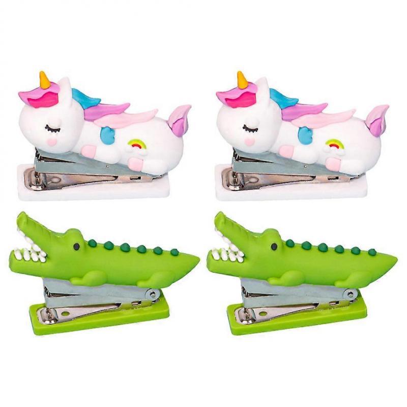 Desktop Stapler Mini Stapler for Office Tasks 4Pcs Creative Animal Shape Stationery