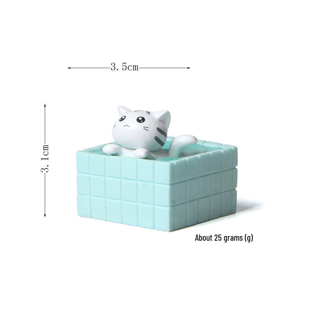 Bath Series: 4 Cat & Kitten Micro Landscape Bath Bombs with Creative Hand-Painted Figurines