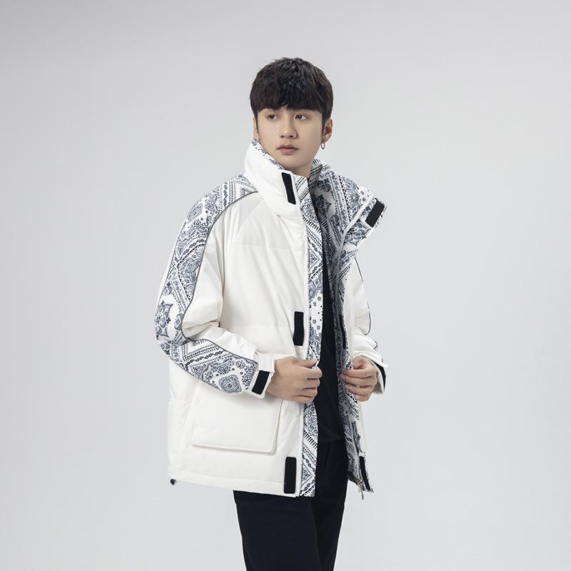 Down jacket men's new winter style versatile trendy brand stand collar thickened warm clothes winter jacket men's trendy boys