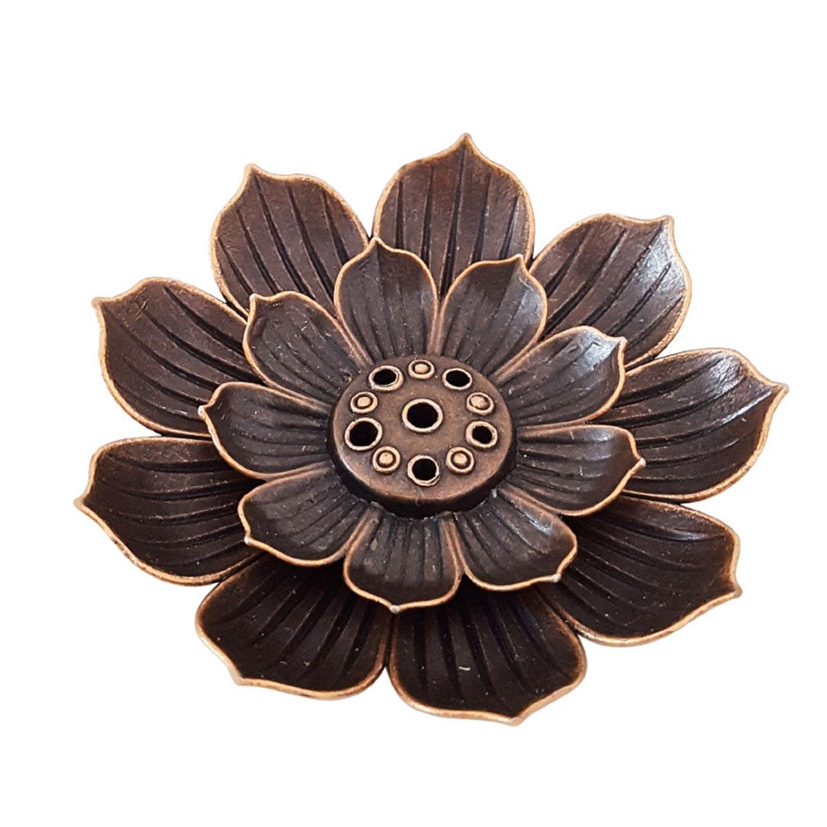 

Креативное латунное сиденье для благовоний Lotus Cen Seat с 6 отверстиями и стержнем для сбора золы, украшение для курильницы