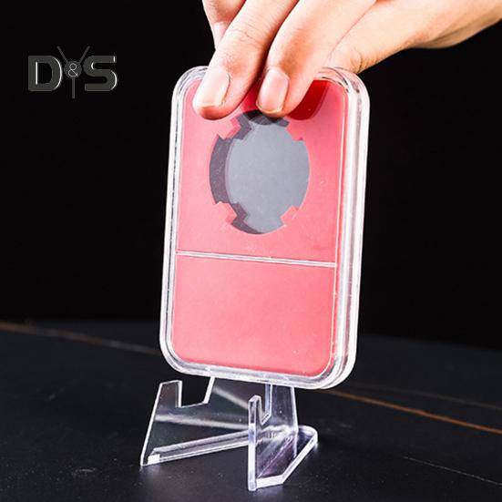 24Pcs Clear Coin Stand Mini Stable Triangle Collection Card Photo Small Artwork Badge Commemorative Medal Display Holder Show Rack