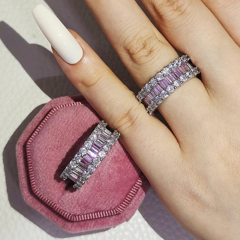 Luxury Multi-Row 3A Zircon Micro-Inlaid Diamond Eternal Ring - Phantom R4575