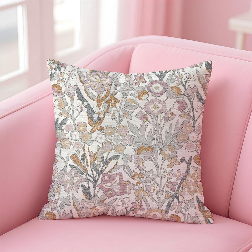 Flower Pattern Cushion Cover Comfortable Reversible Pillow Cover Ideal for Car Sofa Bedroom  Beyond