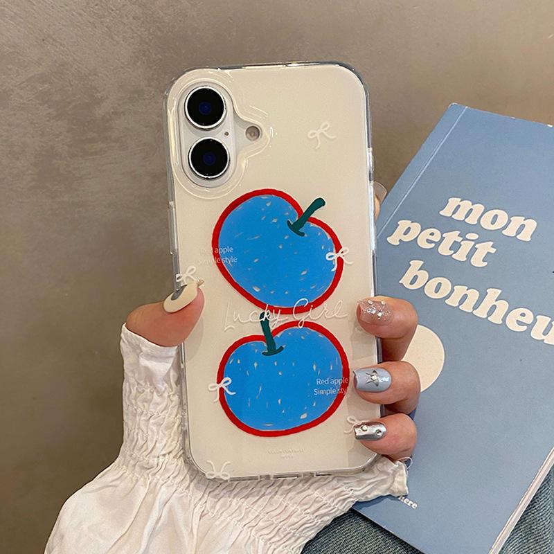 Blue apple apple 7 mobile phone case iphone16promax protective case xsmax new 14 anti-drop 13 simple