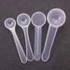 ONLYKXY 4pcs Clear Long Handle Plastic Measuring Spoons Coffee Protein Milk Powder Scoops Spoon Kitchen Tools (1g/3g/5g/10g)