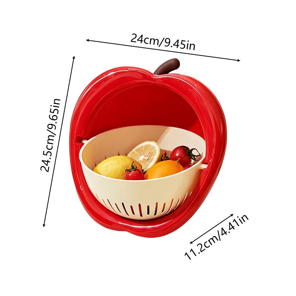 1PC Double Layer Vegetable Drain Basket Large Capacity Creative Food Storage Container Multifunctional Vegetable Fruit Strainer