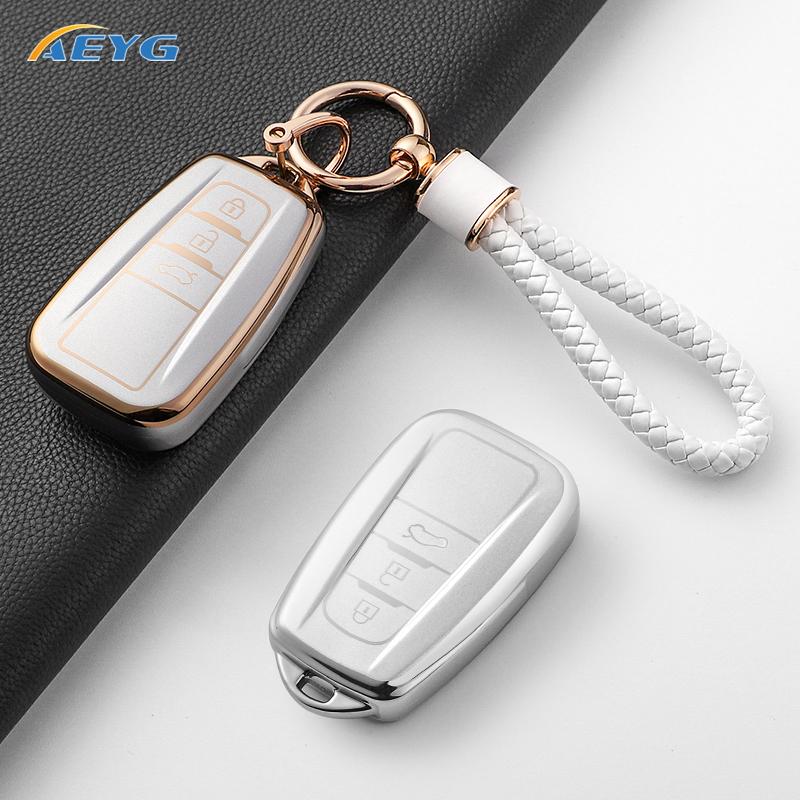3/4 Buttons Tpu Car Key Case Protector Accessories For Toyota Chr Camry Corolla Rav4 Highlander C-Hr Prius Land Cruiser Prado