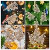 12pcs Simulated Snow Glitter Berry Picks Artificial Berries Stems Christmas Garland Foam Man Decorative Branches Wreath