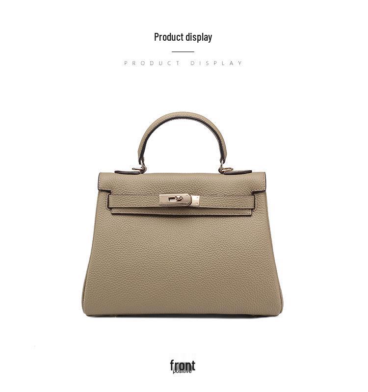 Top Grain Cowhide Kelly High-End Women's Genuine Leather Handbag/Shoulder Crossbody Bag