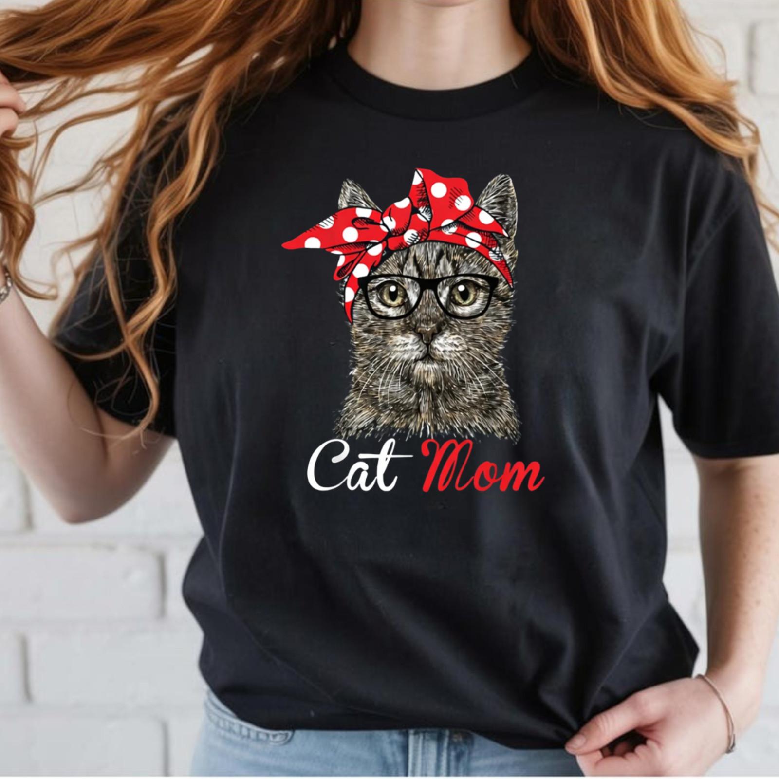 Cat Mom Shirt, Funny Cat Lover Tee, Mothers Day Gift for Cat Owners M