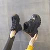 Hot Sales 7CM Genuine Leather Women Spring Hidden Heels Autumn Ankle Mid Calf Booties Boots Platform Wedge Chunky Sneaker Shoes