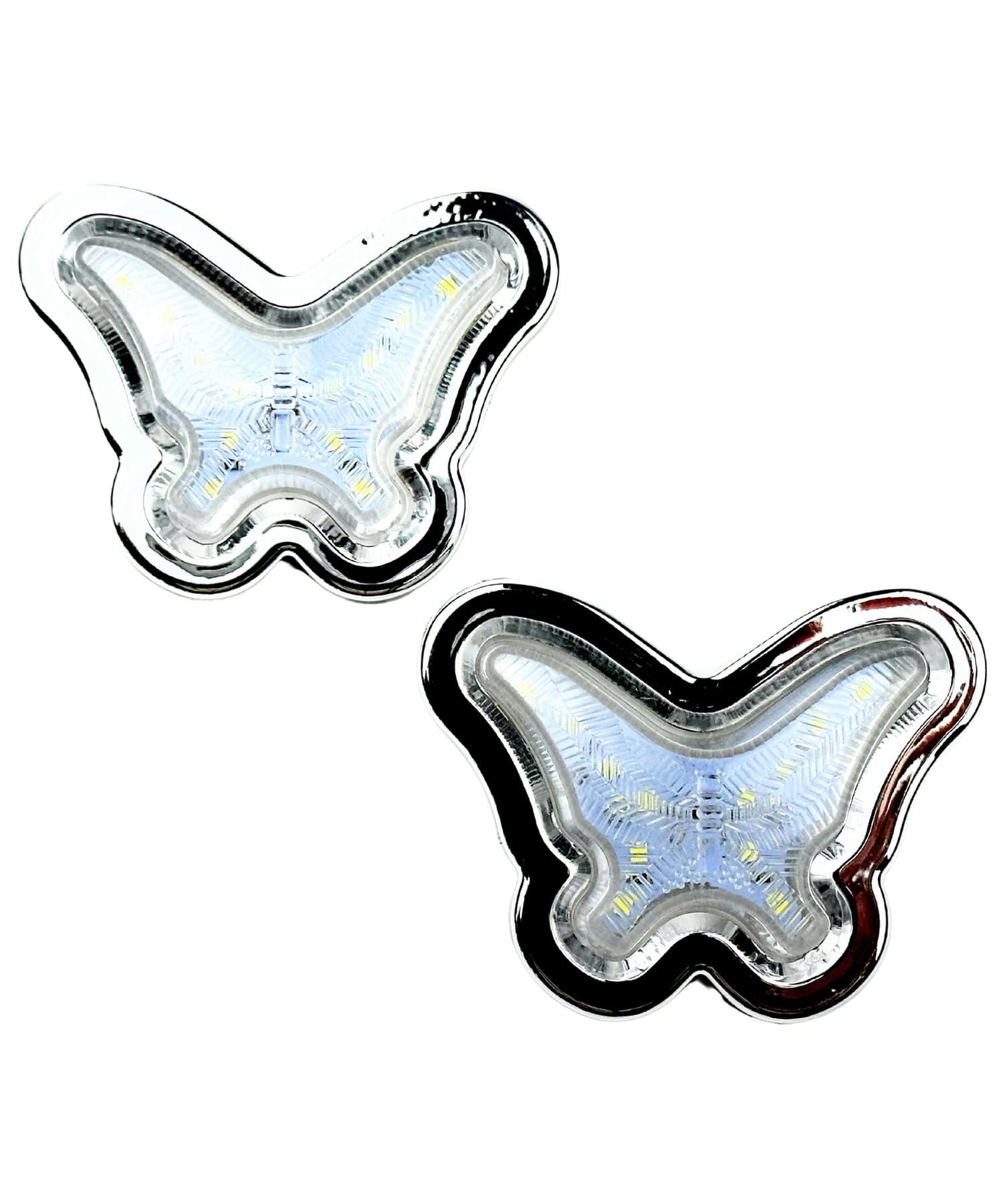 

HTharros Side Marker Lamp LED 24V Light Butterfly Shaped Truck Decoration Parts Illumination Vehicle Accessories White 2pcs