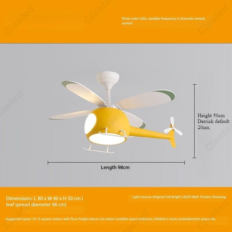 Creative and Simple New LED Helicopter Airplane Fan Chandelier Children's Bedroom Ceiling Fan Lamp
